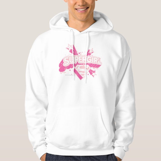 Moletom Com Capuz Estrelas e logotipo da Supergirl (Frente)