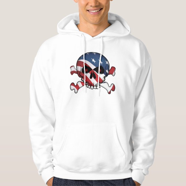 Moletom Com Capuz Estrelas e Stripes - Caveira (Frente)