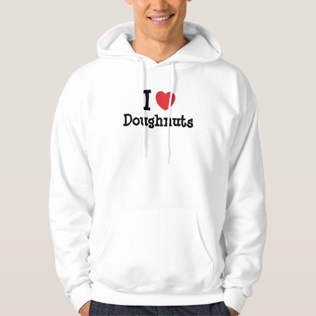 Moletom Com Capuz Eu adoro o Doughnut Heart-Shirt (Frente)