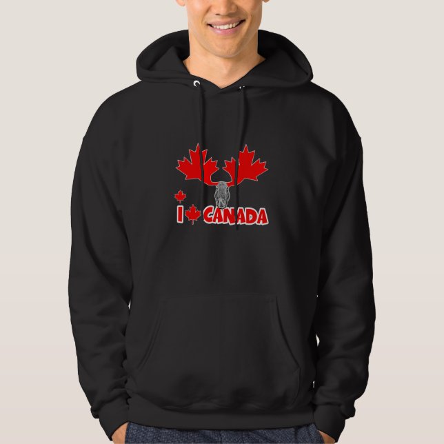 Moletom Com Capuz Eu amo Canadá (Frente)