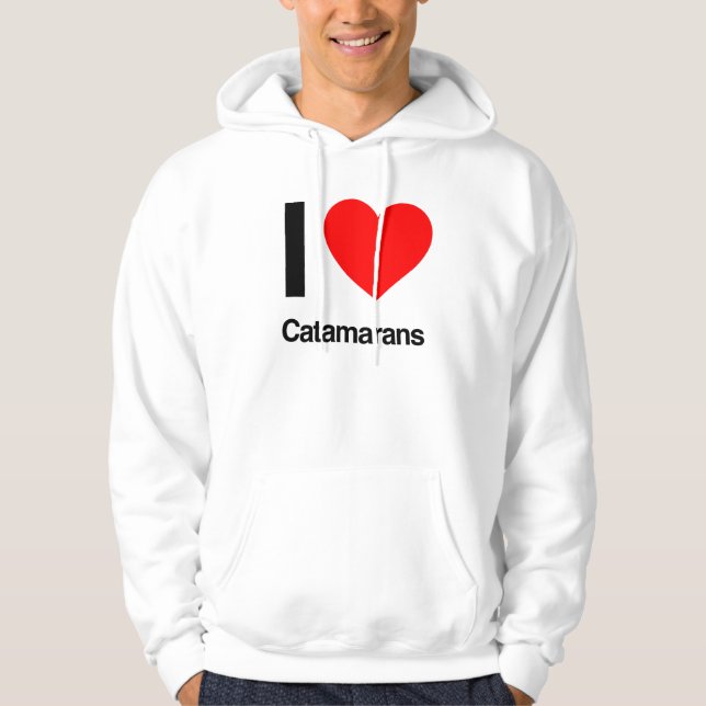 Moletom Com Capuz eu amo catamarans (Frente)