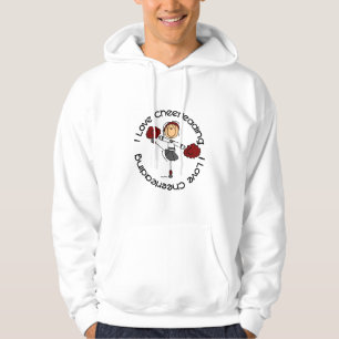 Moletom Com Capuz Eu amo Cheerleading a figura cheerleader da vara