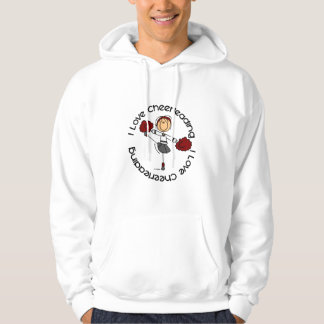 Moletom Com Capuz Eu amo Cheerleading a figura cheerleader da vara
