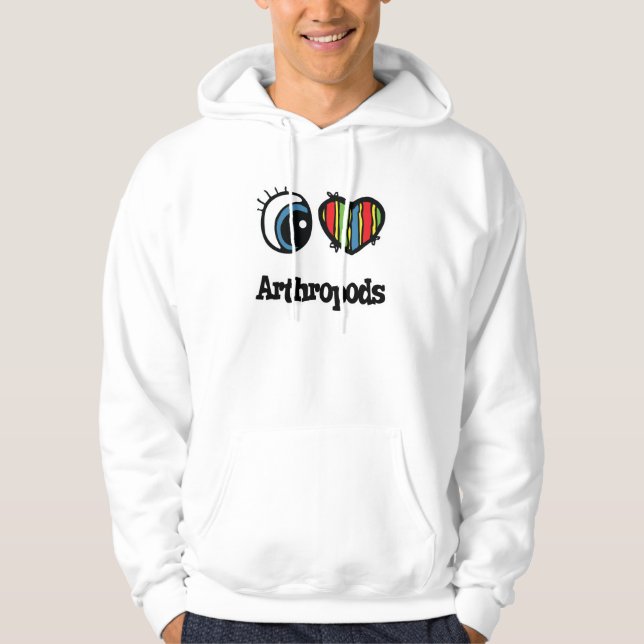 Moletom Com Capuz Eu Amo (Coração) Artrópodes (Frente)