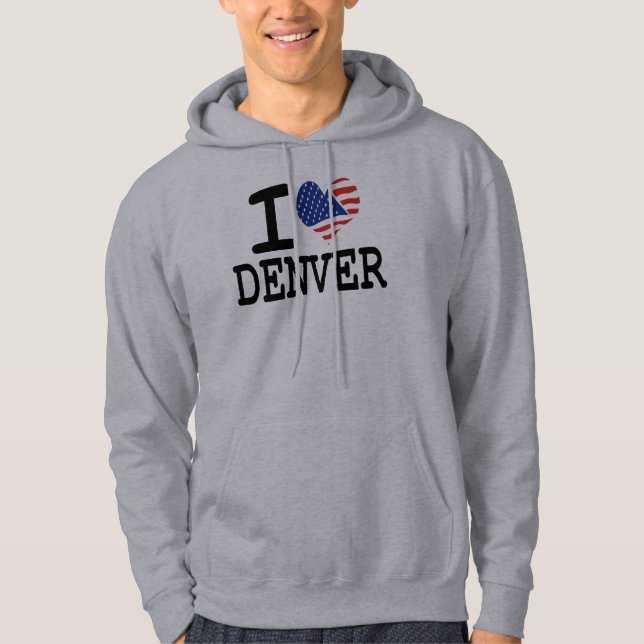 Moletom Com Capuz Eu amo Denver (Frente)