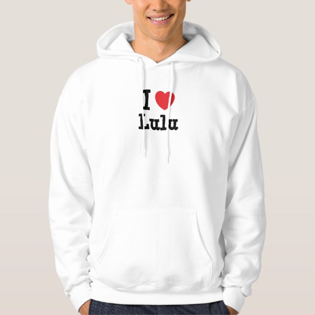Moletom Com Capuz Eu amo Lulu coração T-Shirt (Frente)
