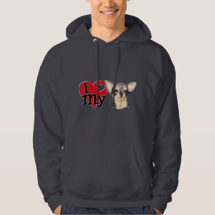 Moletom Com Capuz Eu amo minha chihuahua de B&T