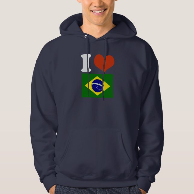 Moletom Com Capuz Eu amo o Brasil (Frente)