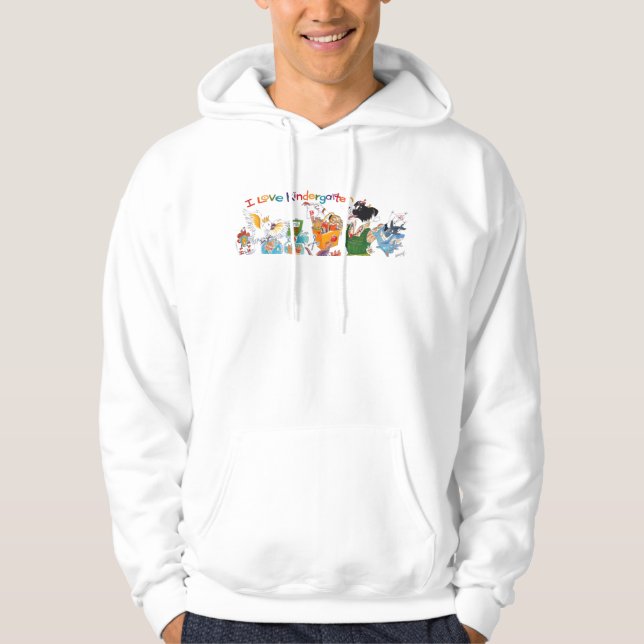 Moletom Com Capuz Eu amo o Hoodie do jardim de infância (Frente)