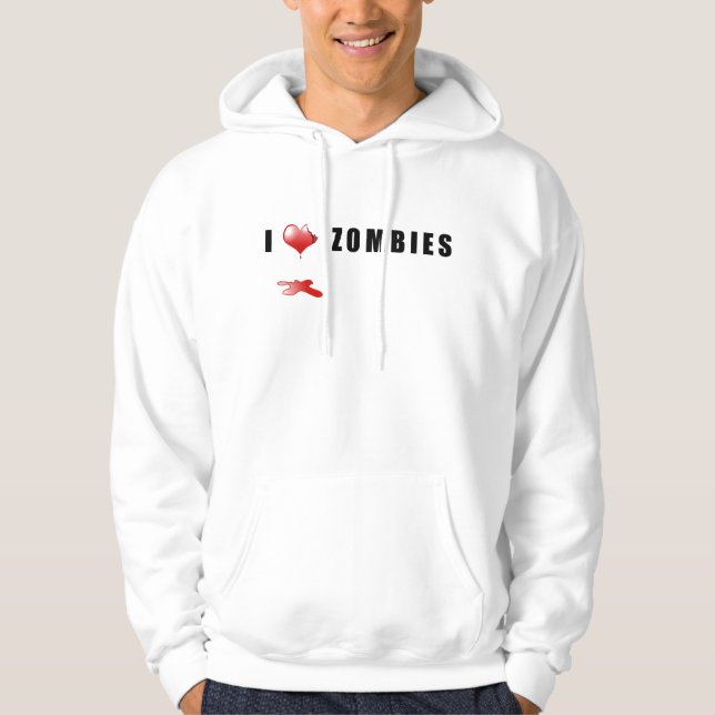 Moletom Com Capuz Eu amo o Hoodie dos zombis (Frente)