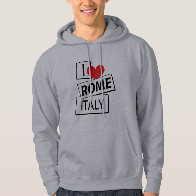 Moletom Com Capuz Eu amo Roma Italia (Frente)