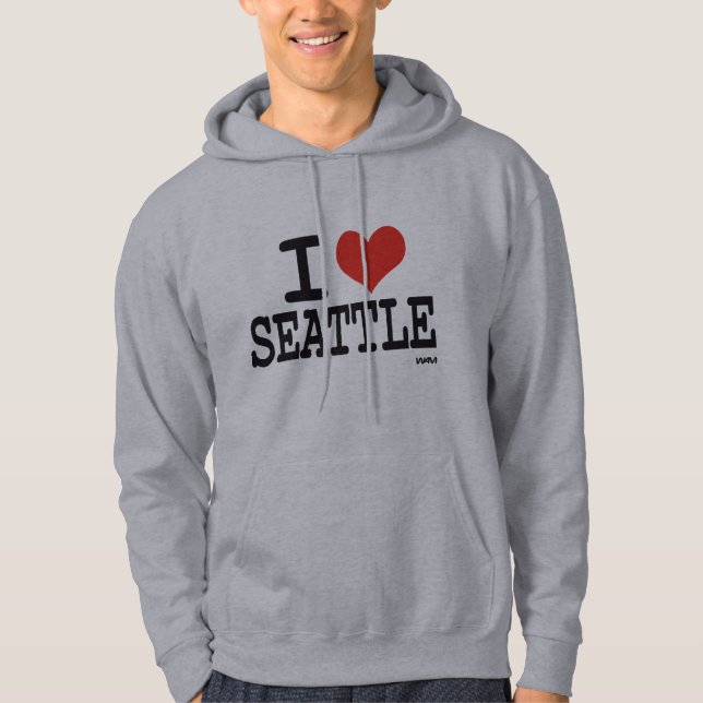 Moletom Com Capuz Eu amo Seattle (Frente)