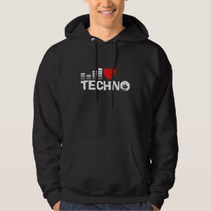 Moletom Com Capuz Eu amo Techno