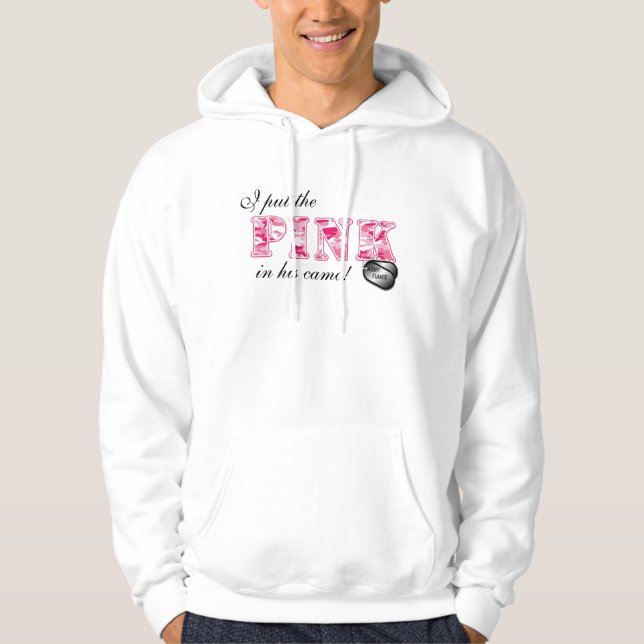 Moletom Com Capuz Eu pôr o ROSA em seu camo (Frente)