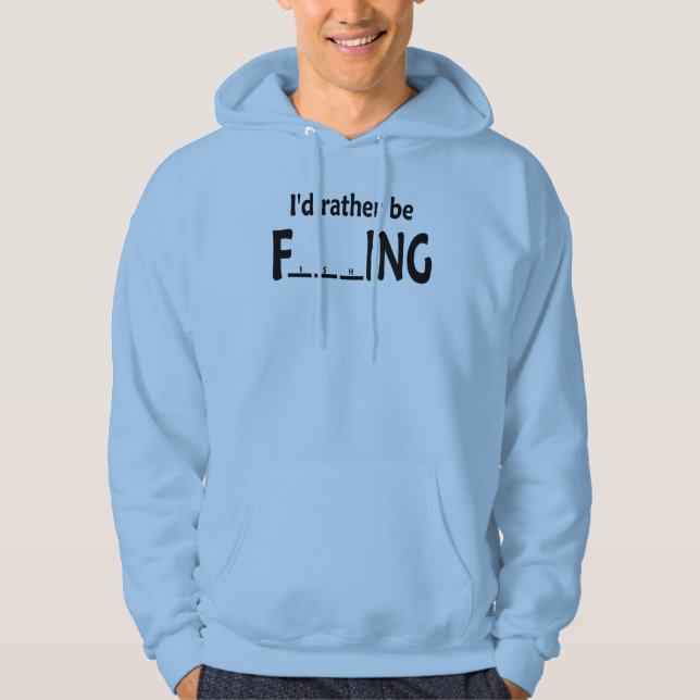 Moletom Com Capuz Eu preferencialmente estaria pescando - pesca (Frente)