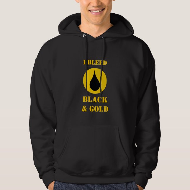 Moletom Com Capuz Eu Sangro Preto e Dourado (Frente)