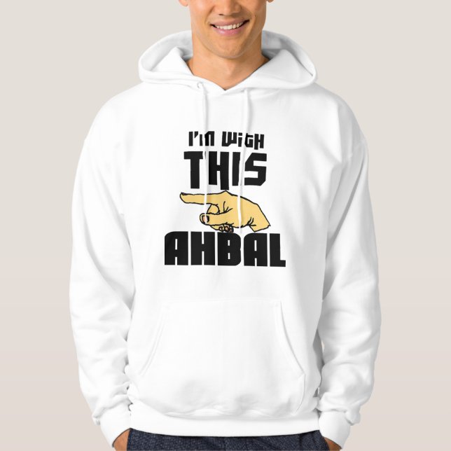 Moletom Com Capuz Eu sou com este Ahbal (Frente)
