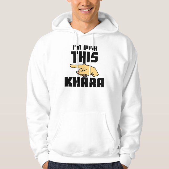 Moletom Com Capuz Eu sou com este Khara (Frente)