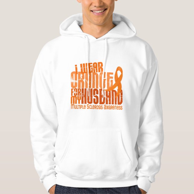 Moletom Com Capuz Eu visto a esclerose múltipla do MS do marido (Frente)