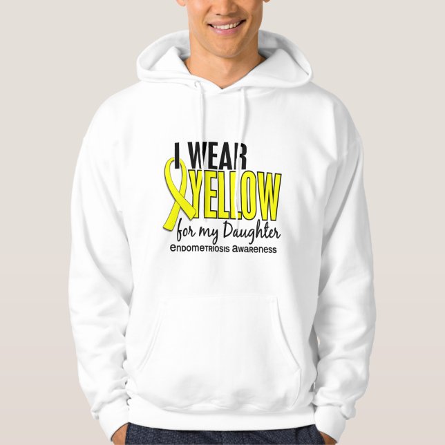 Moletom Com Capuz Eu visto o amarelo para minha endometriose da (Frente)