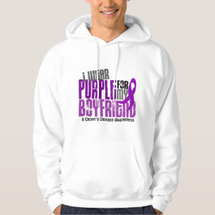 Moletom Com Capuz Eu visto o roxo para minha doença de Crohn do