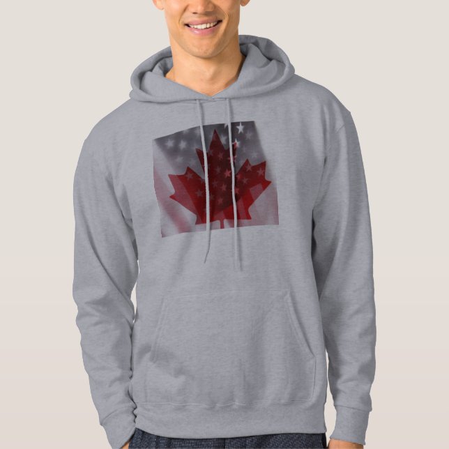Moletom Com Capuz EUA e hoodie das bandeiras de Canadá (Frente)