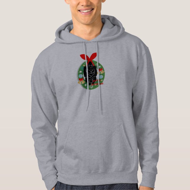 Moletom Com Capuz Feliz gorila de natal (Frente)