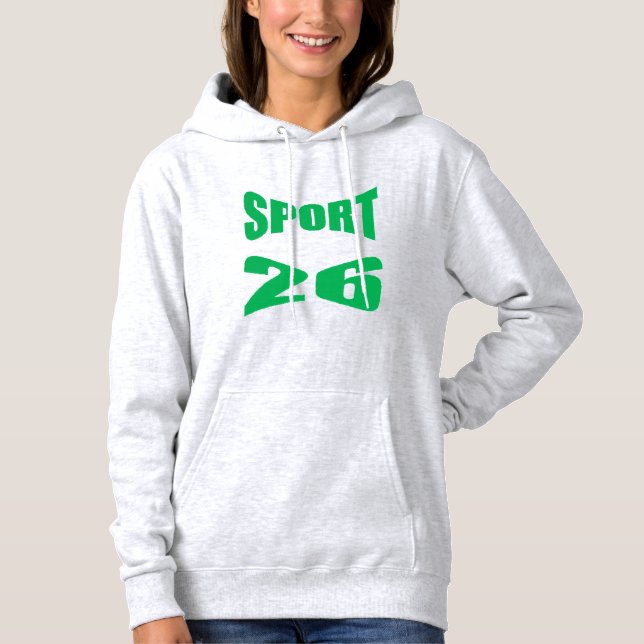 Moletom com capuz feminino cinza SPORT 26 (Frente)