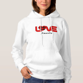 Moletom com capuz feminino Love Pullover