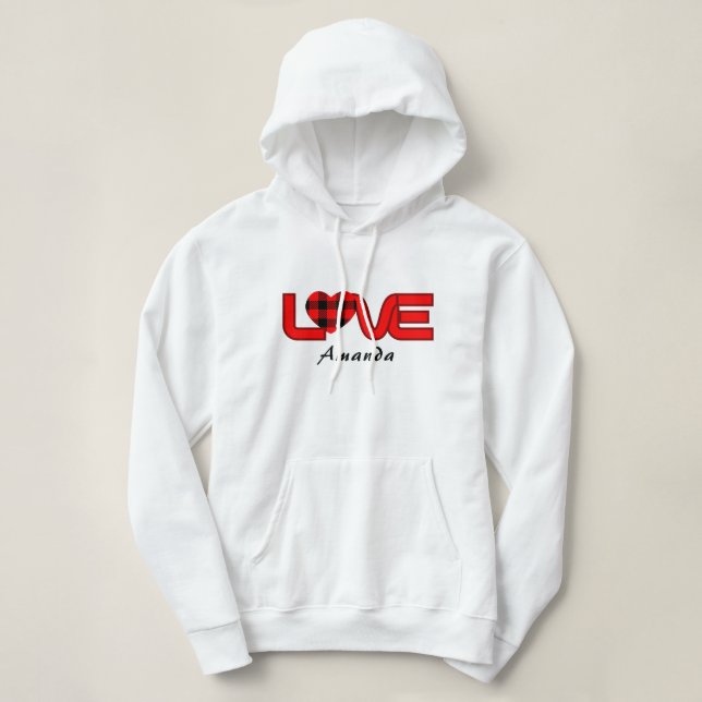 Moletom com capuz feminino Love Pullover (Frente do Design)