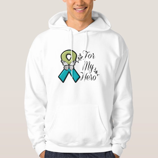 Moletom Com Capuz Fibrose pulmonaa para meu herói (Frente)