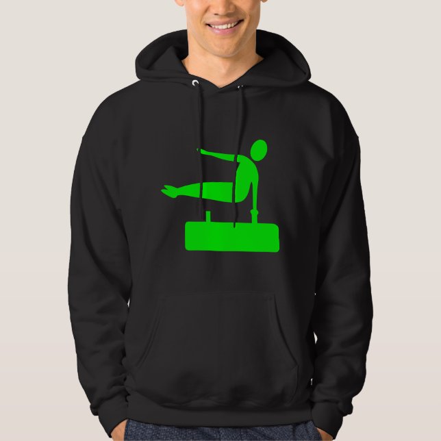 Moletom Com Capuz Figura de salto - Verde (Frente)