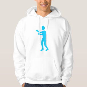 Moletom Com Capuz Figura do Boxe - Azul Céu