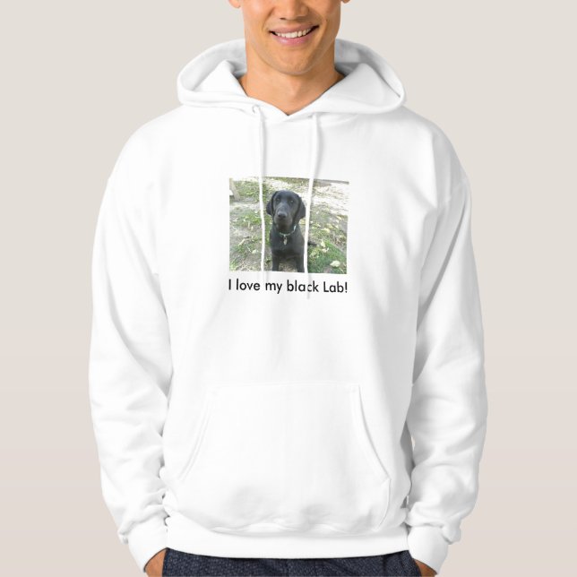 Moletom Com Capuz Filhotes de cachorro pretos de labrador retriever (Frente)