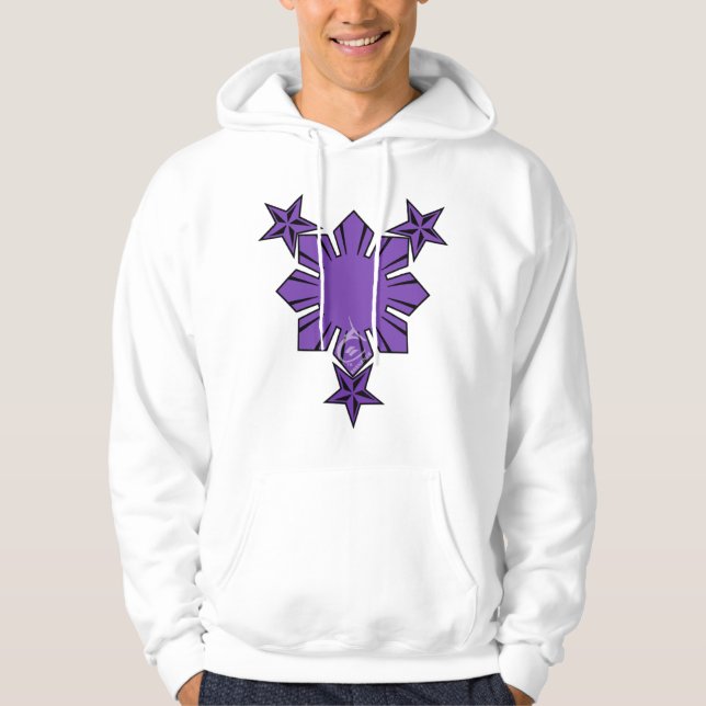 Moletom Com Capuz Filipino Sun e roxo de Hoody das estrelas (Frente)