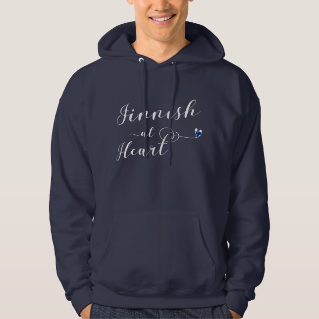 Moletom Com Capuz Finlandês In Heart, Finlândia (Frente)