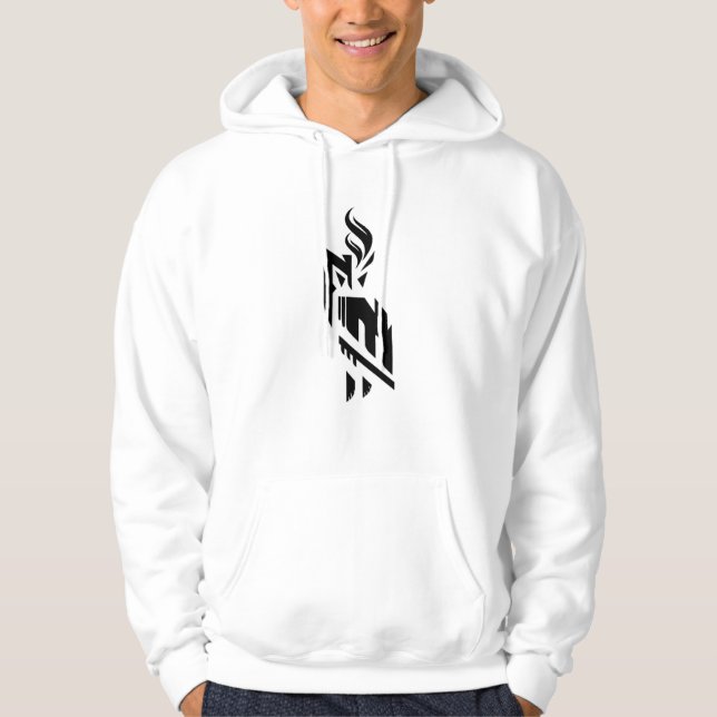 Moletom com Capuz Fire Owl Branco para Homens (Frente)