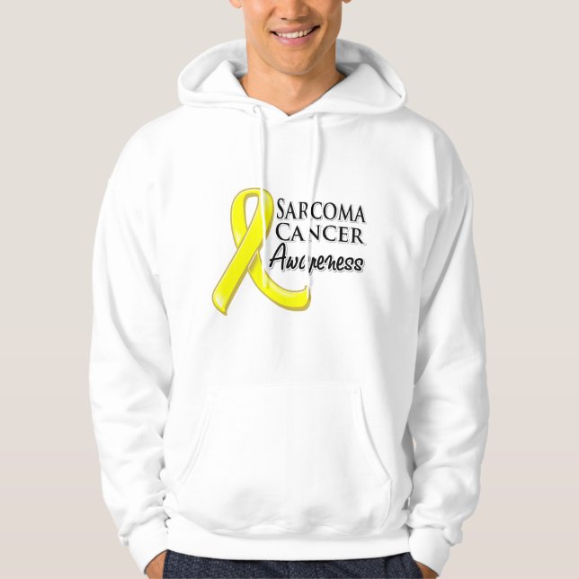 Moletom Com Capuz Fita da consciência do cancer do Sarcoma (Frente)