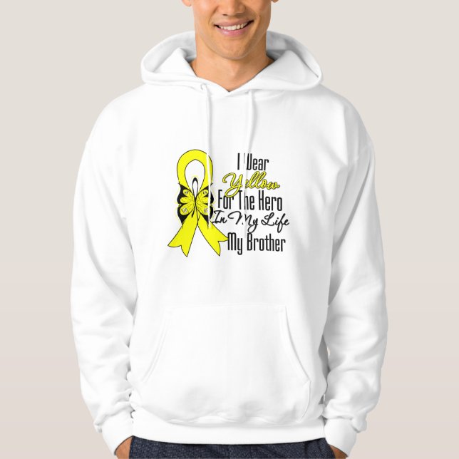 Moletom Com Capuz Fita do Sarcoma meu herói meu irmão (Frente)