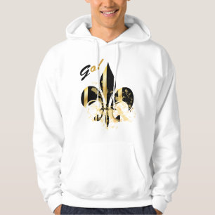 Moletom Com Capuz Fleur de Lis Preto e Dourado