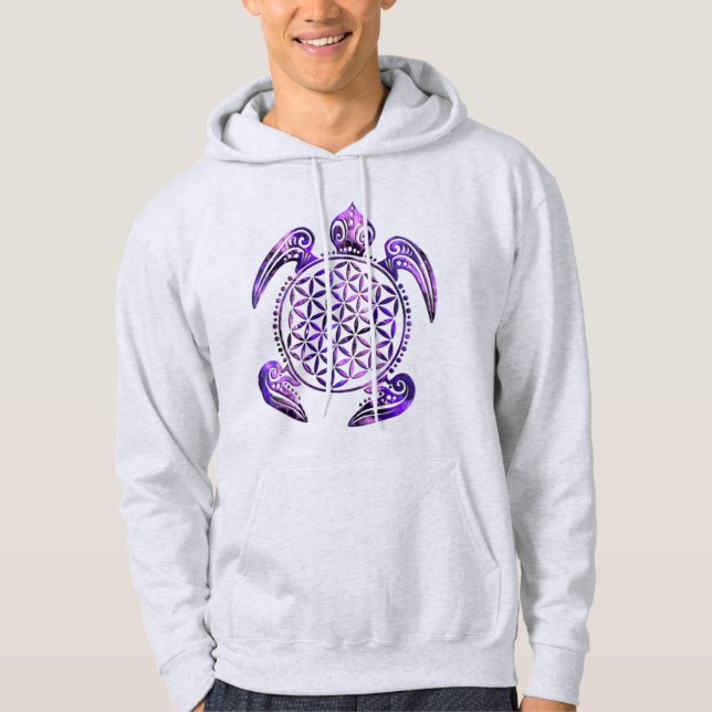 Moletom Com Capuz Flor da Vida / Blume des Lebens - violeta da tarta (Frente)