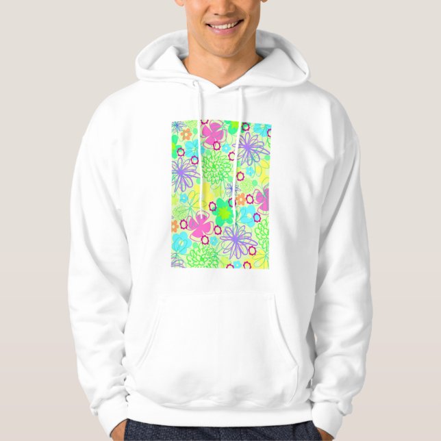 Moletom Com Capuz Flores gráficas (Frente)