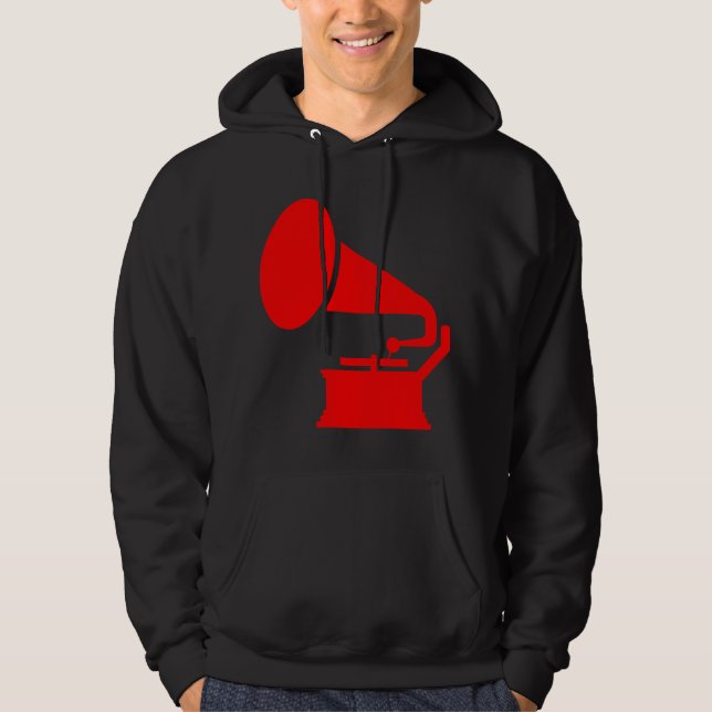 Moletom Com Capuz Fonógrafo - Vermelho (Frente)
