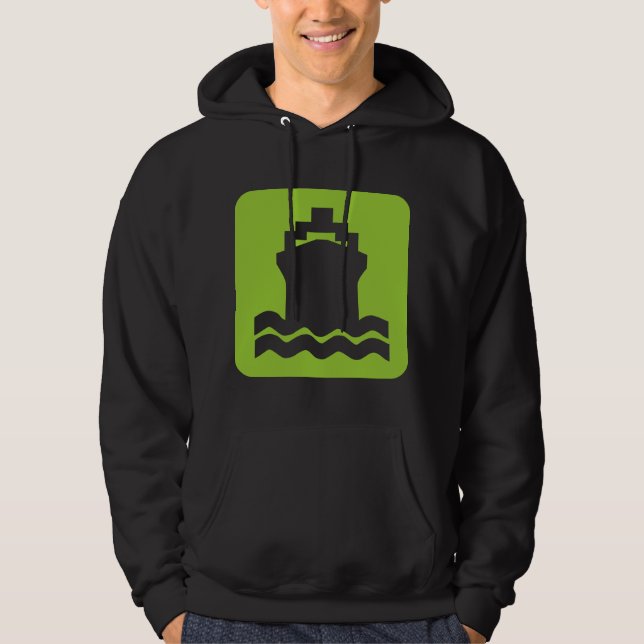 Moletom Com Capuz Forma de navio - Verde marciano (Frente)