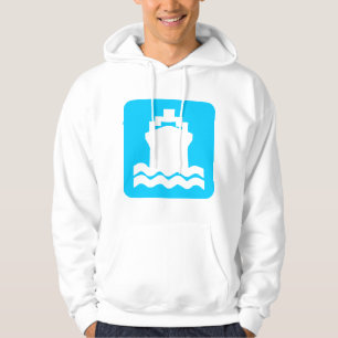 Moletom Com Capuz Forma do navio - Azul-céu