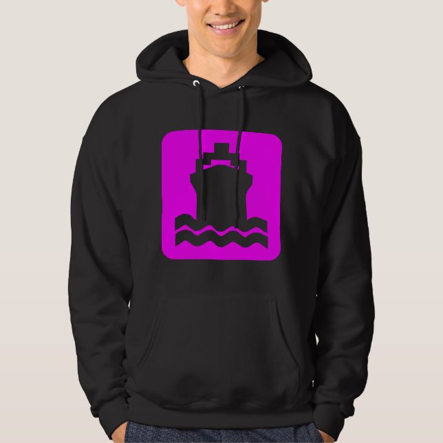 Moletom Com Capuz Forma do navio - Magenta (Frente)