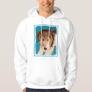 Moletom Com Capuz Fox Terrier Puppy Painting - Arte Original De Cão
