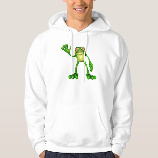 Moletom Com Capuz Froggie, o Sapo de Ondas de Cartoon (Frente)