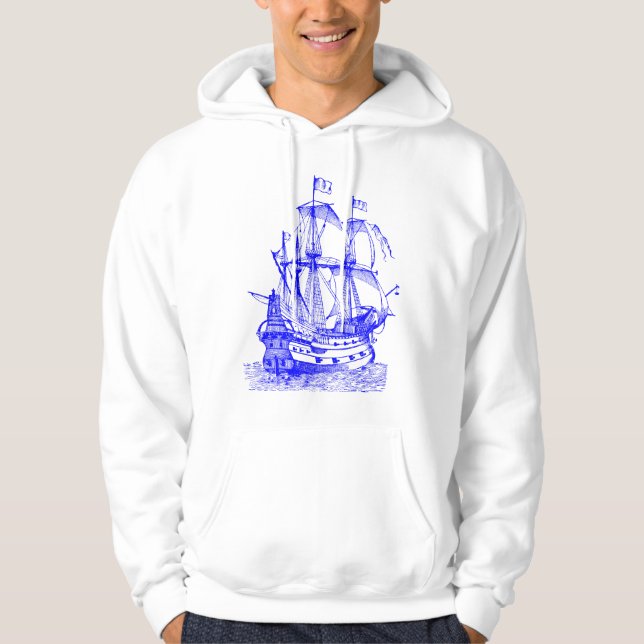 Moletom Com Capuz Gallion - Azul (Frente)