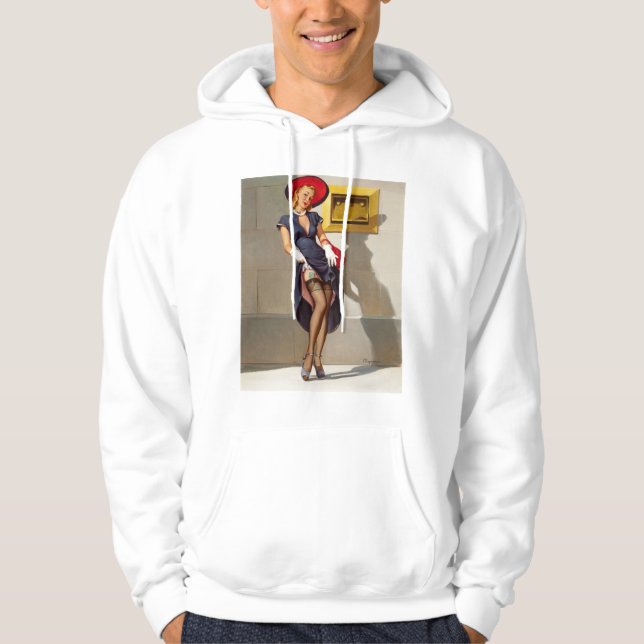 Moletom Com Capuz Garota Pin-Up Retro (Frente)